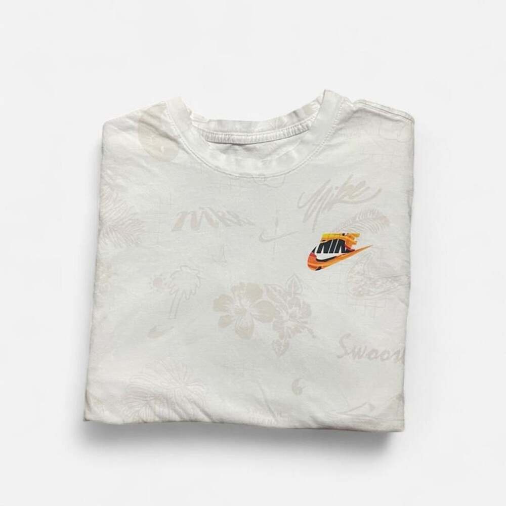 Nike Aop Tee Shirt Men’s Large White Tropical Swoosh